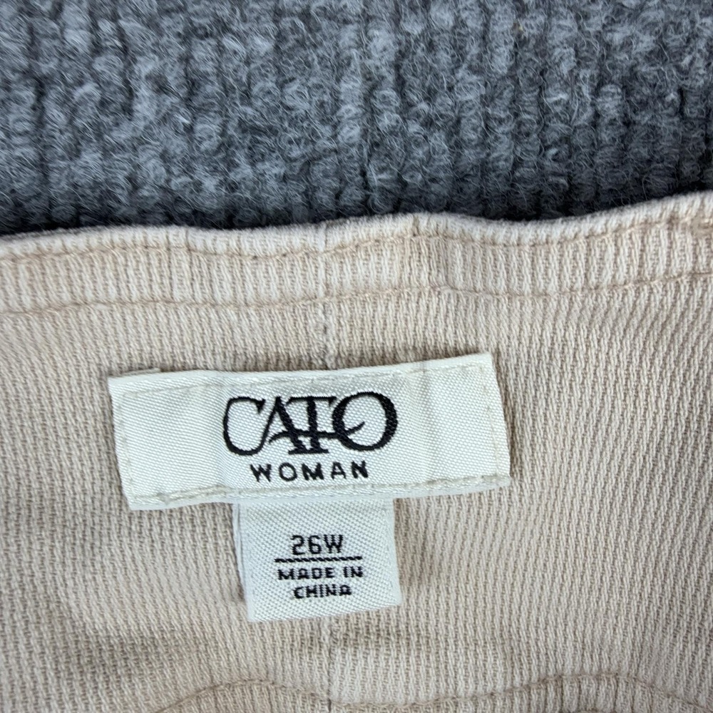 Cato Shorts Womens 26W Beige Bermuda Twill Flat Front Stretch Zip Fly‎ Pockets - Picture 6 of 9